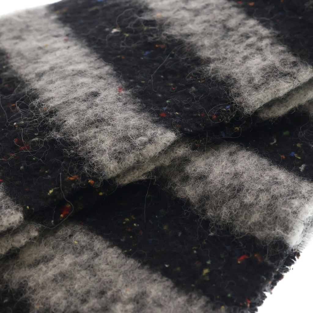 Acne Studios(アクネ ストゥディオズ) FRINGED WOOL SKINNY フリンジド ウールスキニー マフラー ブラック/グレー レディース
