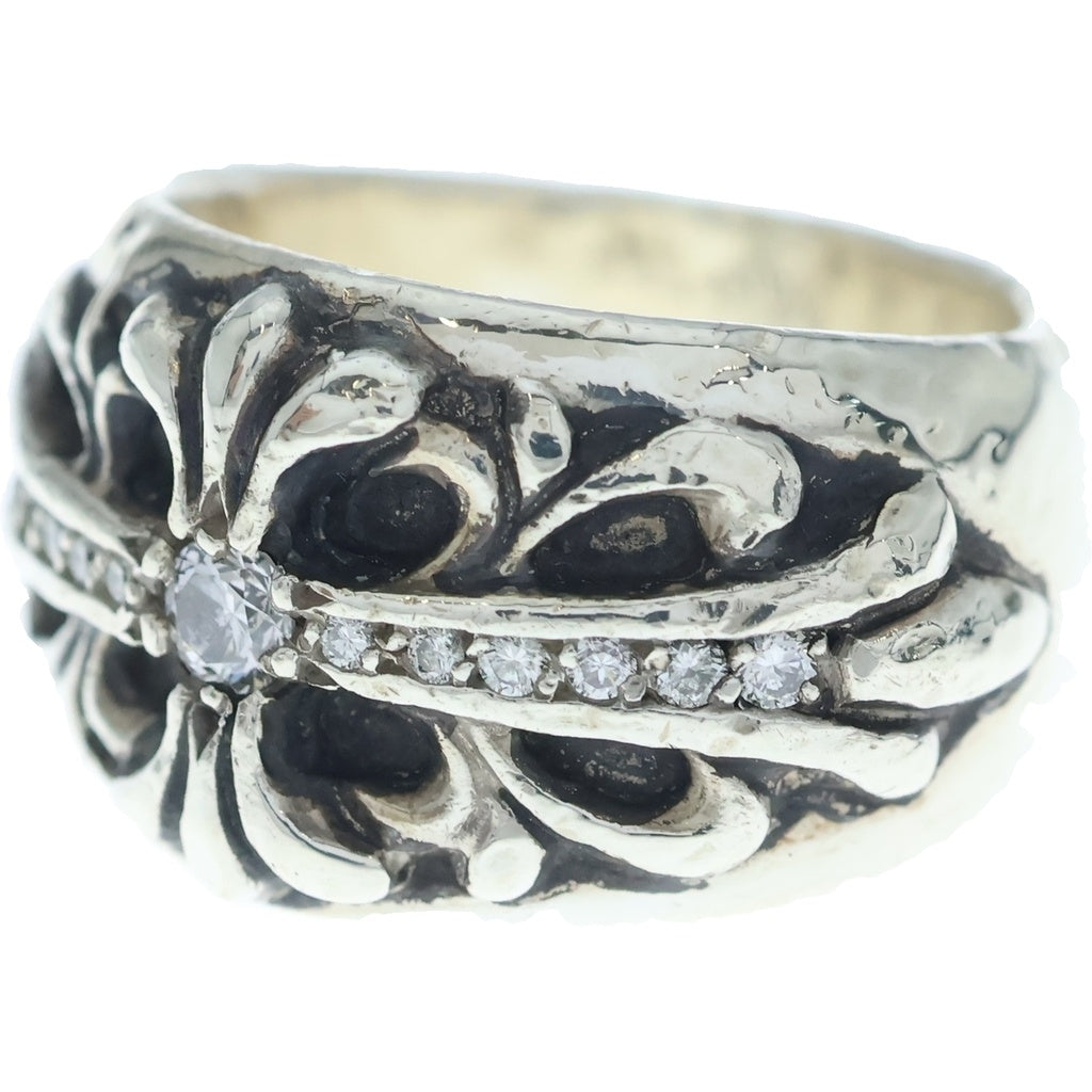 CHROME HEARTS(クロムハーツ) FLRL CRS DMND フローラルクロス PAVEダイヤ シルバー