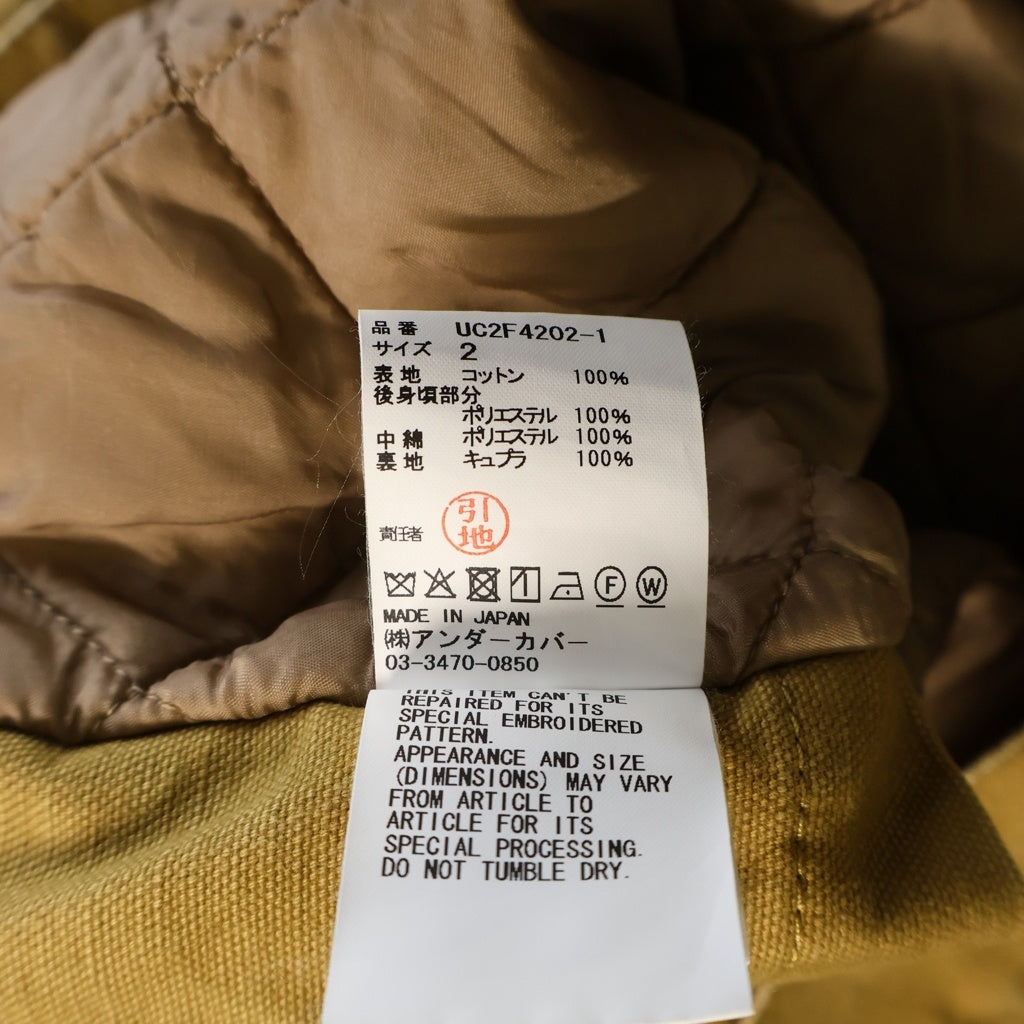 UNDERCOVER(アンダーカバー) 26AW キルティングブルゾン バックグラフィックデザインジップアップジャケット ブラウン UC2F4202-1