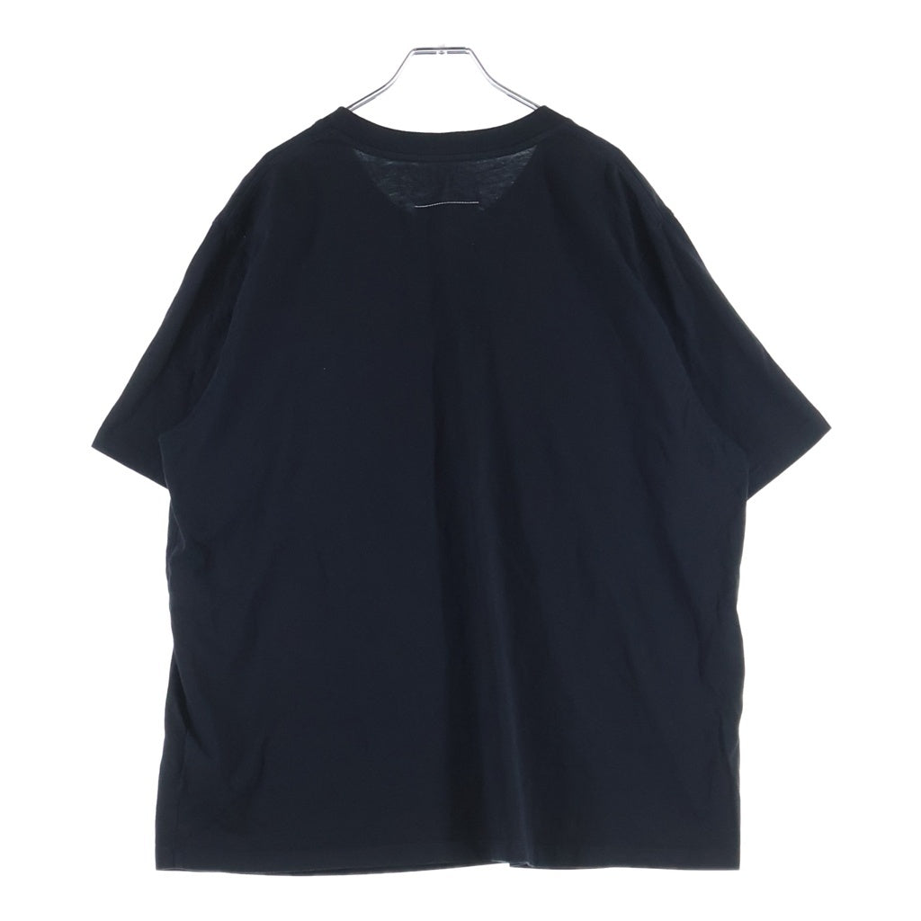 MM6 Maison Margiela(エムエムシックスメゾンマルジェラ) フロントロゴパッチ クルーネック半袖カットソーTシャツ ブラック SH0GC0069