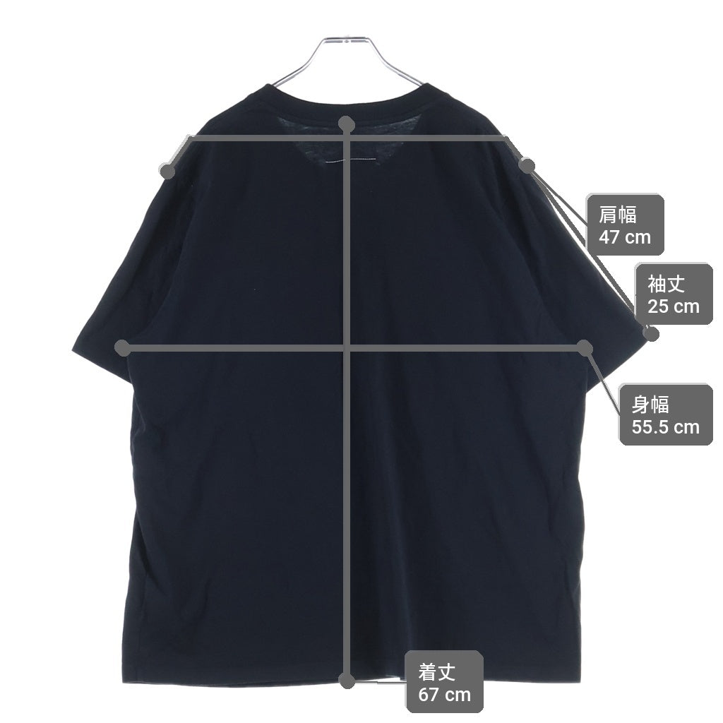 MM6 Maison Margiela(エムエムシックスメゾンマルジェラ) フロントロゴパッチ クルーネック半袖カットソーTシャツ ブラック SH0GC0069