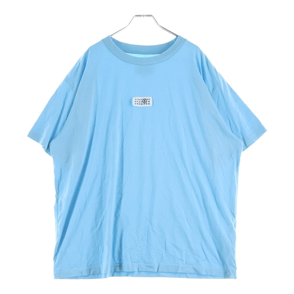 MM6 Maison Margiela(エムエムシックスメゾンマルジェラ) 24SSナンバリングロゴ クルーネック半袖カットソーTシャツ ブルー SH0GC0017 S24312