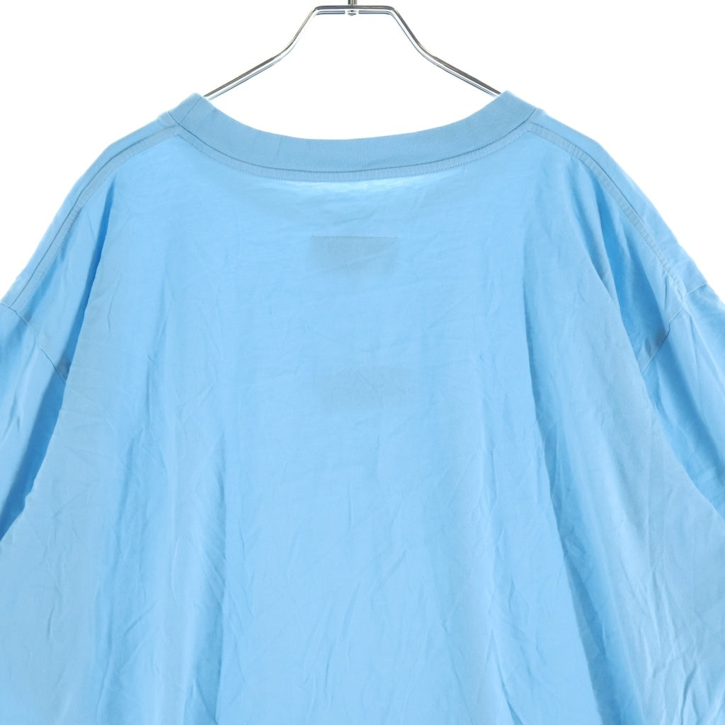 MM6 Maison Margiela(エムエムシックスメゾンマルジェラ) 24SSナンバリングロゴ クルーネック半袖カットソーTシャツ ブルー SH0GC0017 S24312