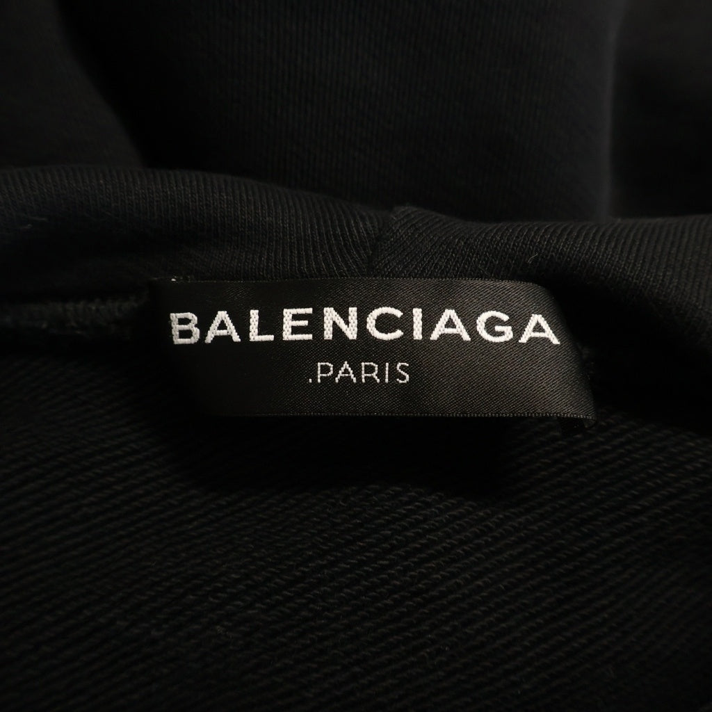 BALENCIAGA(バレンシアガ) 17SS 袖ロゴ刺繍 プルオーバースウェットパーカー ブラック 460615 TUK08
