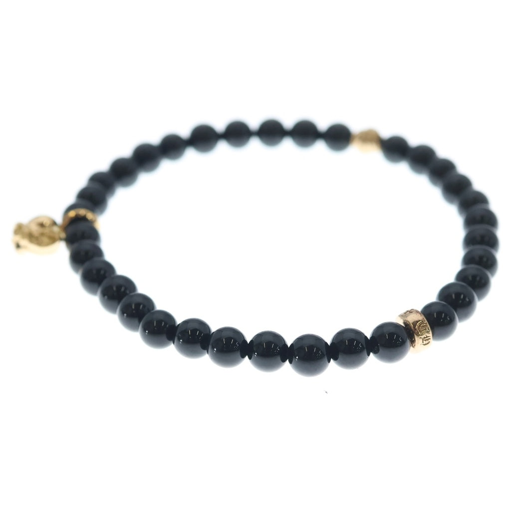 CHROME HEARTS(クロムハーツ) 22K 6mm BEAD 6mmビーズブレス ハート ブラック/ゴールド