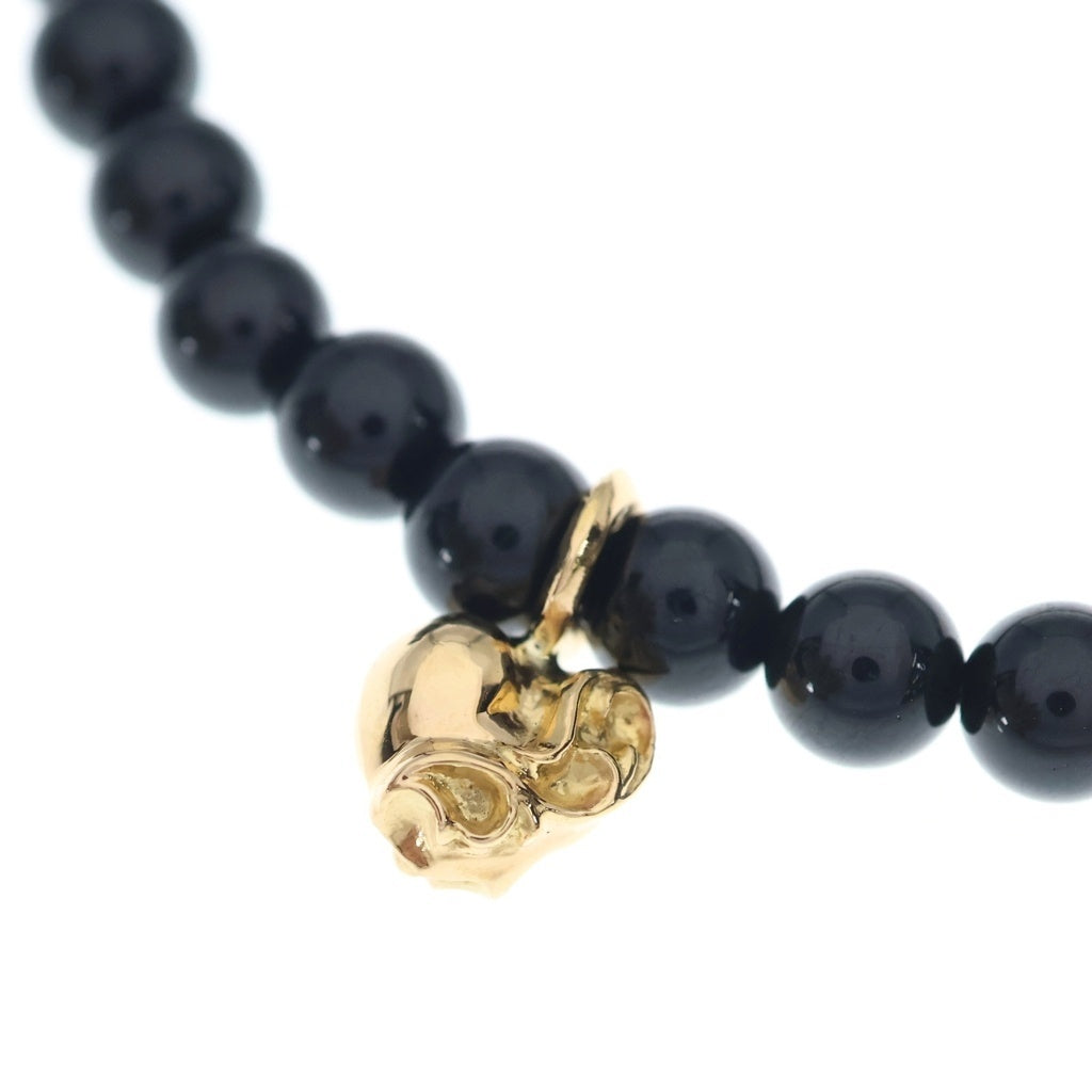 CHROME HEARTS(クロムハーツ) 22K 6mm BEAD 6mmビーズブレス ハート ブラック/ゴールド