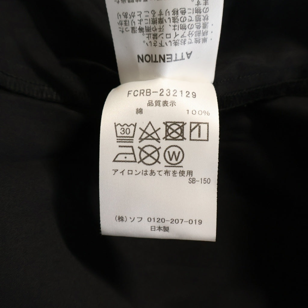 F.C.R.B.(エフシーアールビー) 23AW× WILDSIDE YOHJI YAMAMOTO BIG LOGO BAGGY SHIRT ワイルドサイド ヨウジ ヤマモト ビッグ ロゴ バギー 長袖シャツ ブラック FCRB-232129