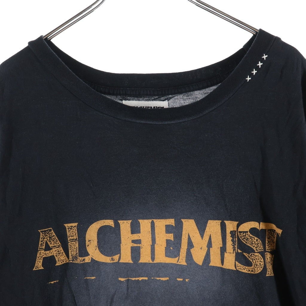 ALCHEMIST(アルケミスト) LARGE GRADIENT LOGO T-SHIRT ラージグラディエントロゴ ダメージ加工 クルーネック半袖Tシャツ カットソー ブラック