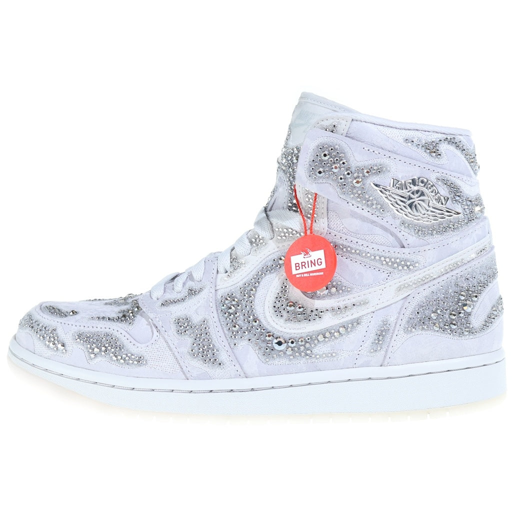NIKE(ナイキ) ×Swarovski Women's Air Jordan 1 High OG スワロフスキー ウィメンズ エアジョーダン1 ハイ ハイカットスニーカー シューズ ホワイト US11/28cm HF6248-002