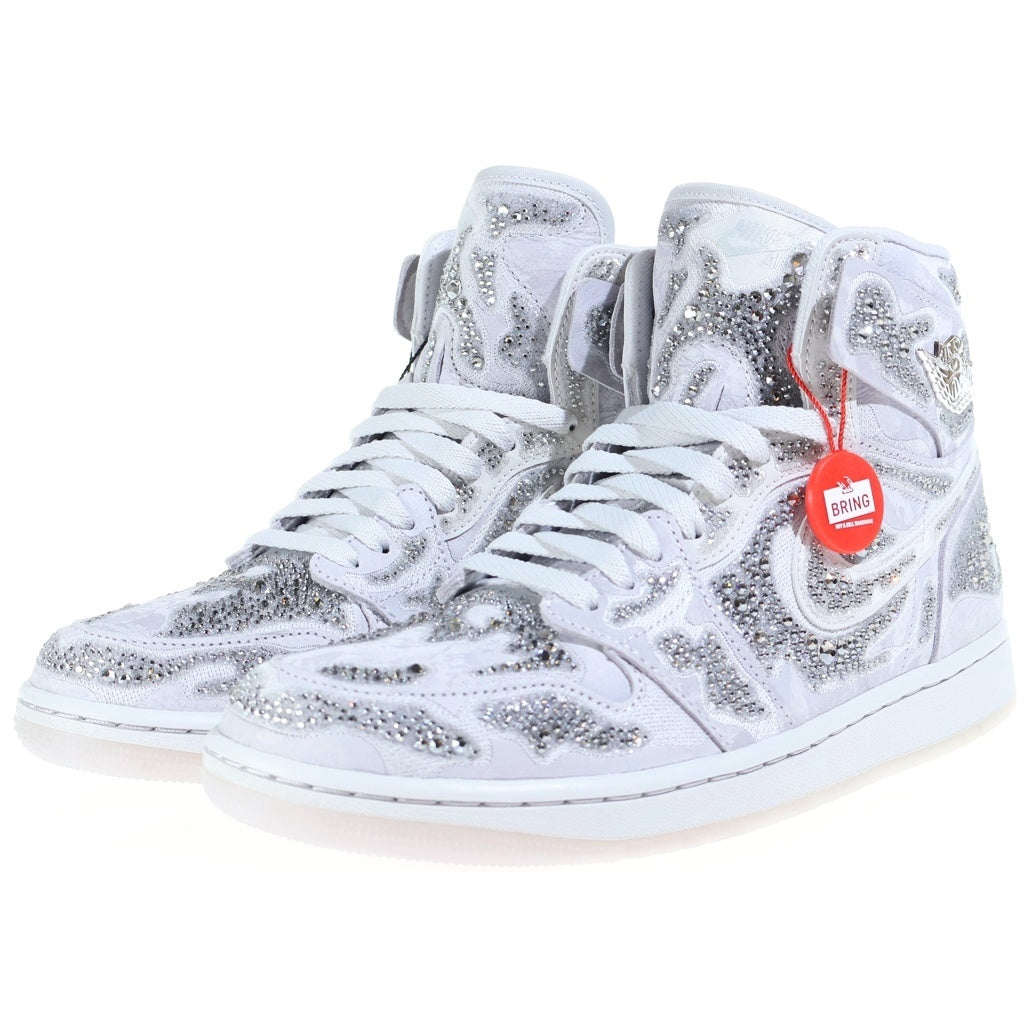 NIKE(ナイキ) ×Swarovski Women's Air Jordan 1 High OG スワロフスキー ウィメンズ エアジョーダン1 ハイ ハイカットスニーカー シューズ ホワイト US11/28cm HF6248-002