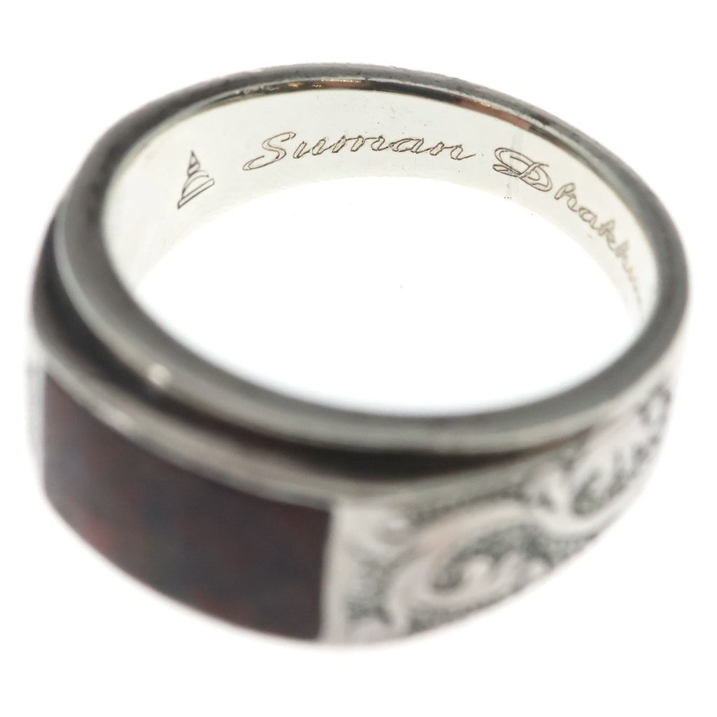 Suman Dhakhwa(スーマンダックワ) Carved Signet Ring w Petrified