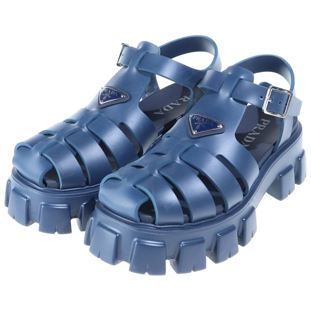 PRADA(プラダ) トライアングルロゴ ラバーフィッシャーマンサンダル ネイビー