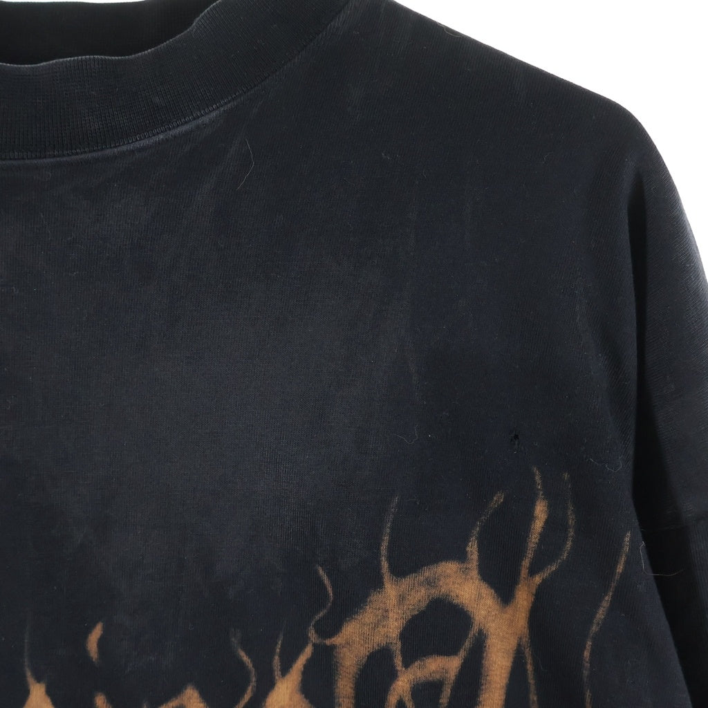 BALENCIAGA(バレンシアガ) 23SS Heavy Metal Long Sleeve T-shirt ヘビーメタルロゴ ダメージ加工長袖Tシャツ ロンT ブラック 739783 TOVE1