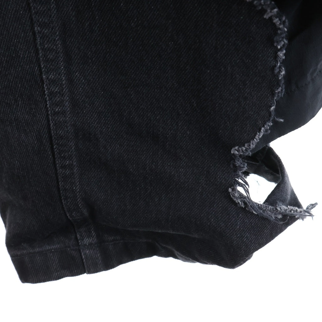 BALENCIAGA(バレンシアガ) 21AW SLASHED LOOSE FIT JEANS スラッシュドルーズフィットクラッシュデニムパンツ ブラック 662764 TBP47