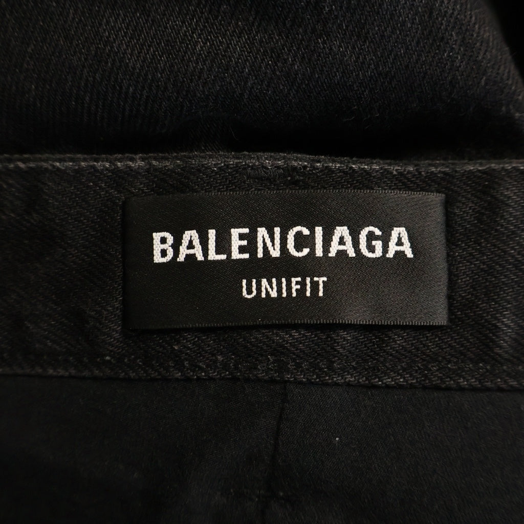 BALENCIAGA(バレンシアガ) 21AW SLASHED LOOSE FIT JEANS スラッシュドルーズフィットクラッシュデニムパンツ ブラック 662764 TBP47