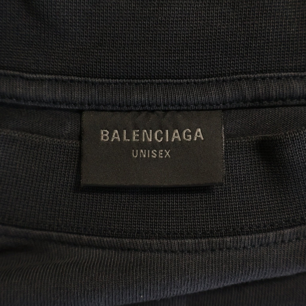 BALENCIAGA(バレンシアガ) 23AW OFFSHORE TEE オフショア フロントプリントクルーネック半袖カットソーTシャツ ブラック 739028 TPVM8
