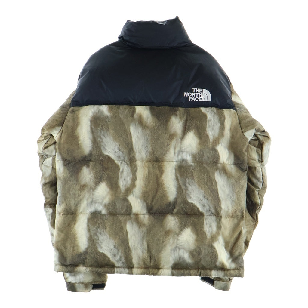 THE NORTH FACE(ザノースフェイス) 13AW ×SUPREME Fur Print Nuptse Jacket ヌプシジャケット ダウンジャケット ブラック/ブラウン ND01340