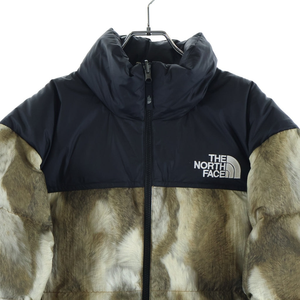 THE NORTH FACE(ザノースフェイス) 13AW ×SUPREME Fur Print Nuptse Jacket ヌプシジャケット ダウンジャケット ブラック/ブラウン ND01340