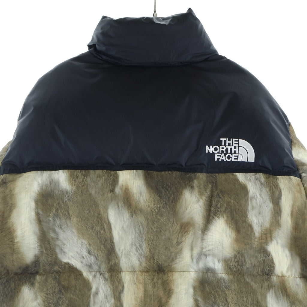 THE NORTH FACE(ザノースフェイス) 13AW ×SUPREME Fur Print Nuptse Jacket ヌプシジャケット ダウンジャケット ブラック/ブラウン ND01340