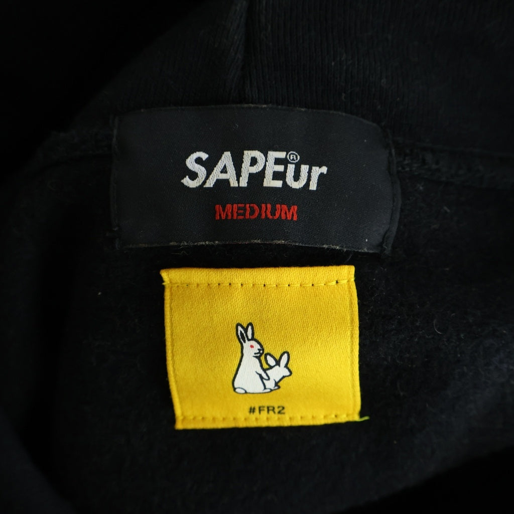 FR2(エフアールツー) 20AW ×SAPEur SMOKING KILLS HEAD HOODIE サプール エフアールツーロゴパーカー ブラック
