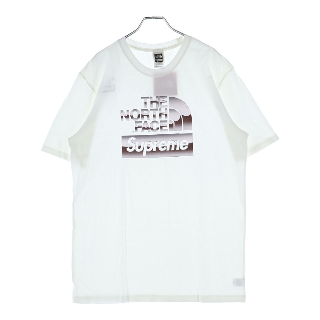 SUPREME(シュプリーム) 18SS ×THE NORTH FACE Metallic Logo Tee ザノースフェイス メタリックロゴプリント 半袖Tシャツカットソー ホワイト NT31808I