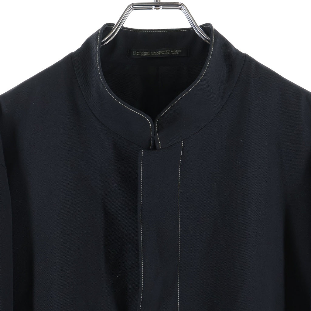 Yohji Yamamoto POUR HOMME(ヨウジヤマモト プールオム) 97AW 蝋人形期 肉厚ウールキャバ マオカラーコート ブラック HI-J51-161