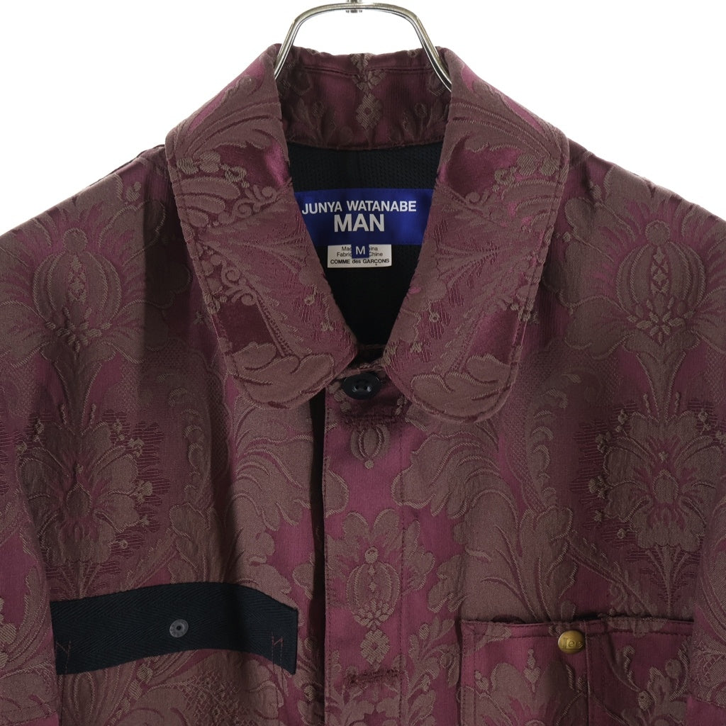 JUNYA WATANABE COMME des GARCONS(ジュンヤワタナベ コムデギャルソン) ×LEE 26SS W-NAME JACQUARD COAT ワークジャケット ジャガードブルゾン バーガンディー WQ-C005-051-1-3