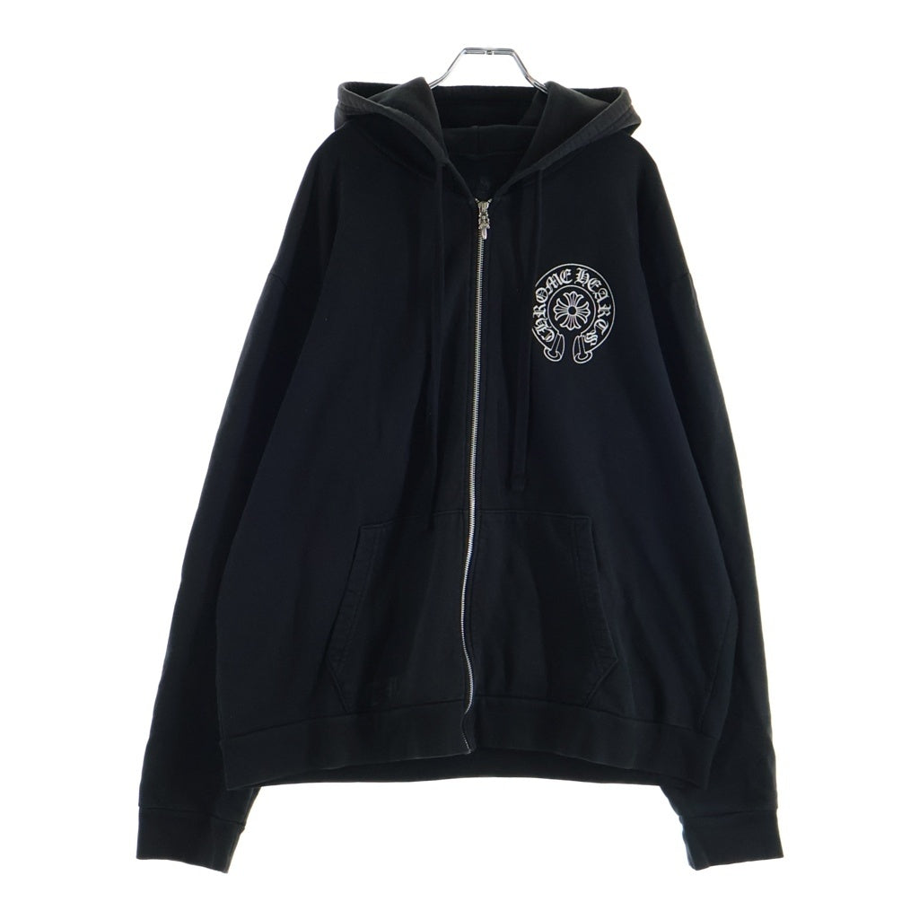 CHROME HEARTS(クロムハーツ) SWTSHRT HD ZIP HANGZHOU バックホースシュープリントジップパーカー ブラック