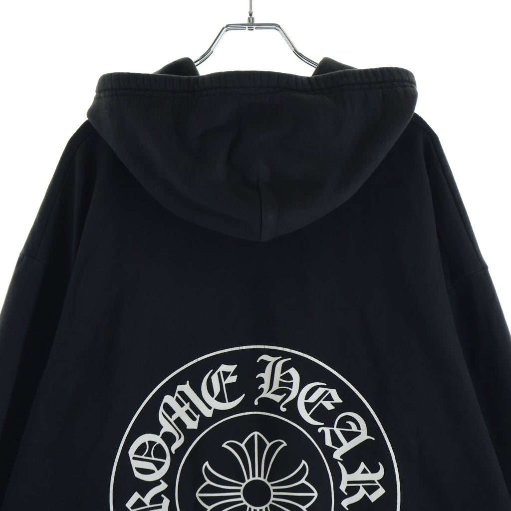 CHROME HEARTS(クロムハーツ) SWTSHRT HD ZIP HANGZHOU バックホースシュープリントジップパーカー ブラック