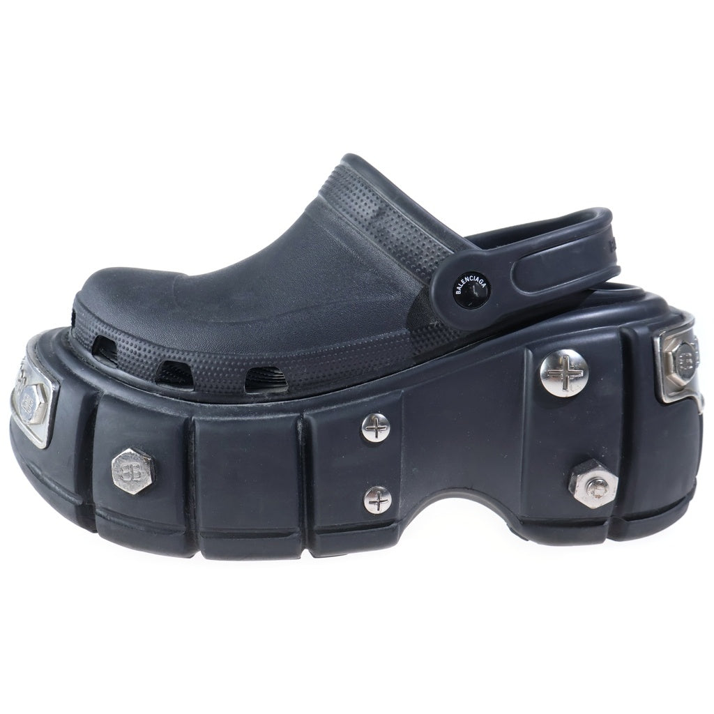 BALENCIAGA(バレンシアガ) 22SS ×crocs HARD CROCS クロックス プラットフォームスタッズ ハードクロックス ミュールサンダル ブラック 20434