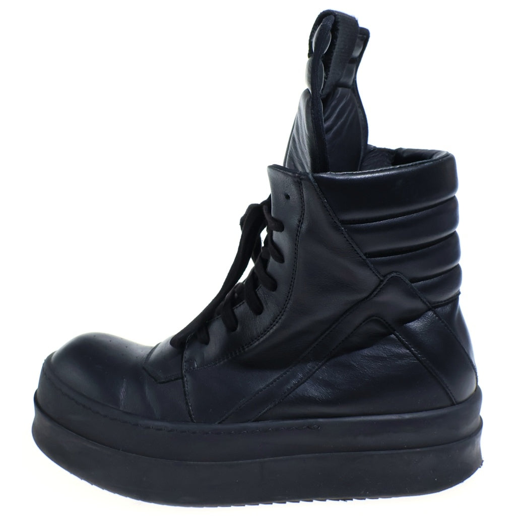 Rick Owens(リックオウエンス) Mega Bumper Geobasket All Black メガバンパー ジオバスケット レザーハイカットスニーカー シューズ ブラック RU02E1868