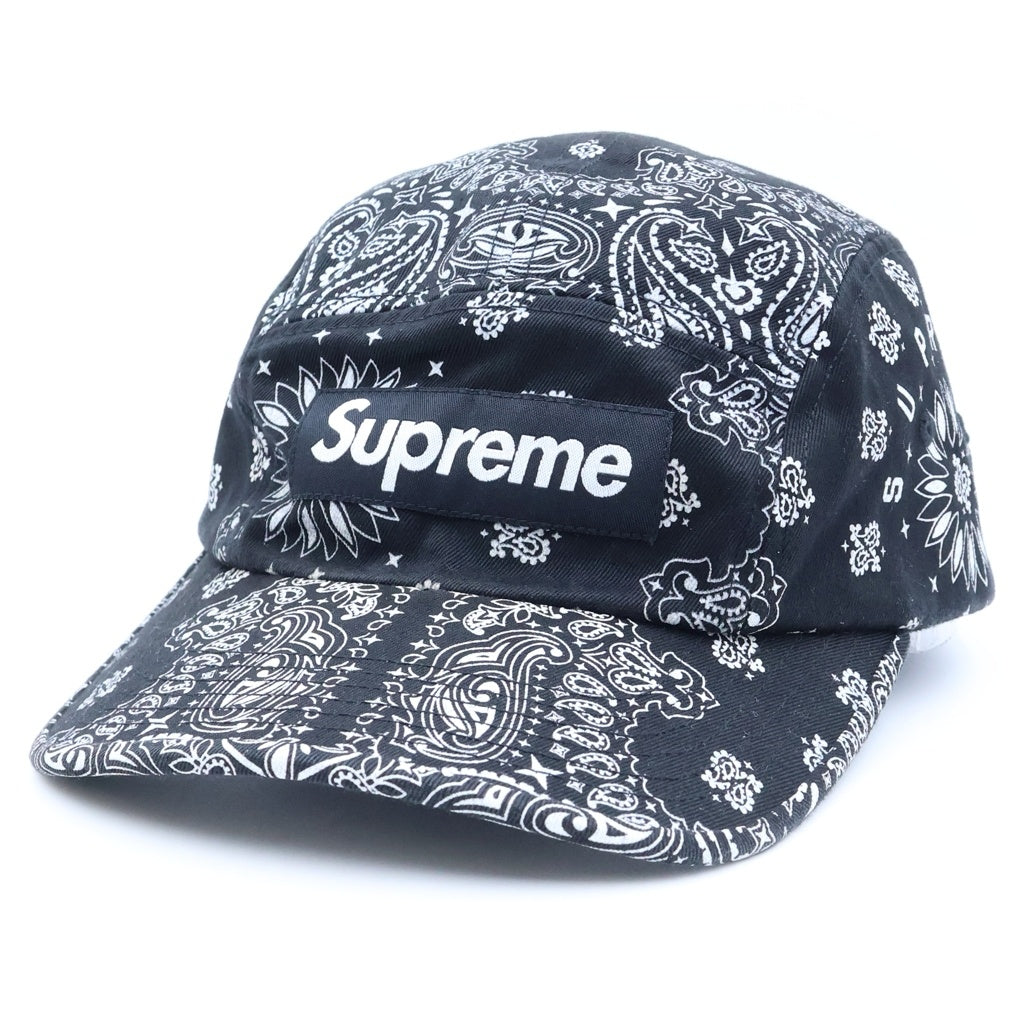 SUPREME(シュプリーム) 21SS BANDANA CAMP CAP バンダナ ペイズリー キャップ 帽子 ブラック