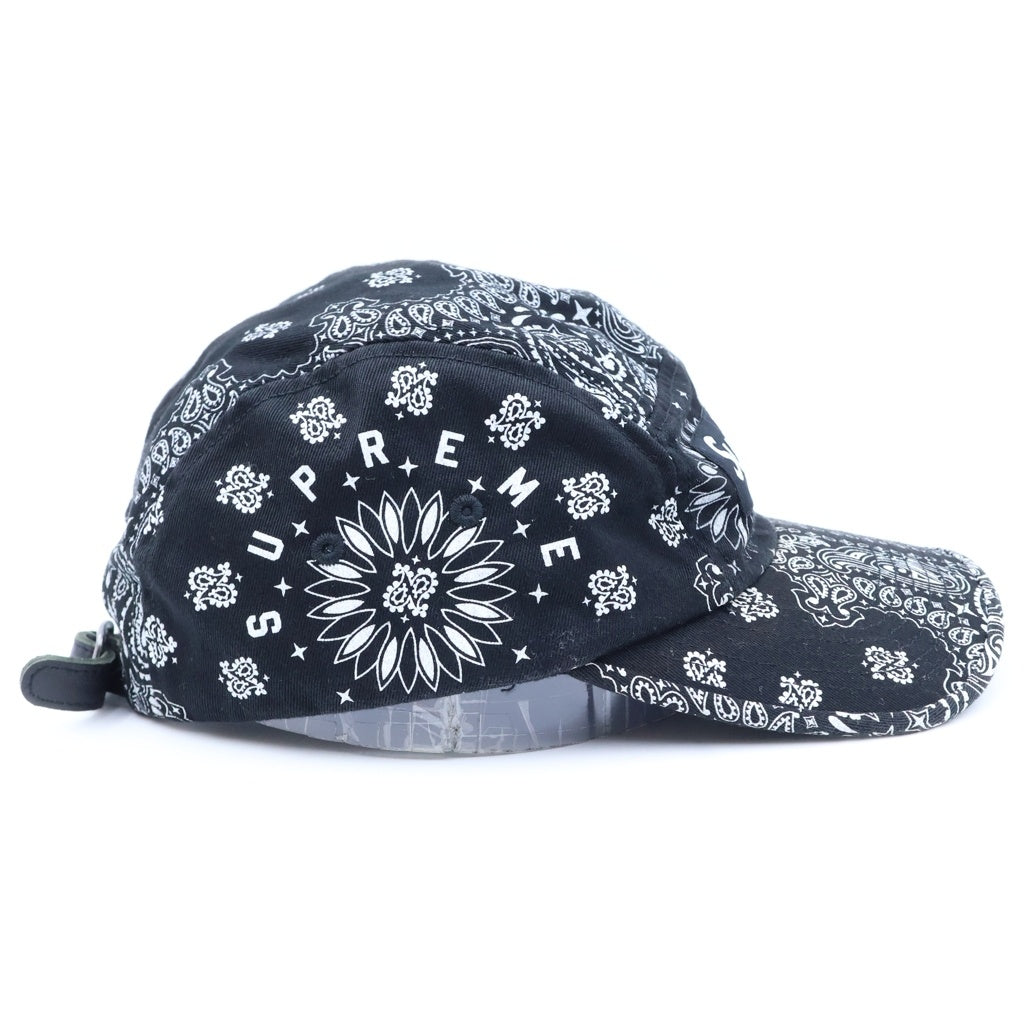 SUPREME(シュプリーム) 21SS BANDANA CAMP CAP バンダナ ペイズリー キャップ 帽子 ブラック