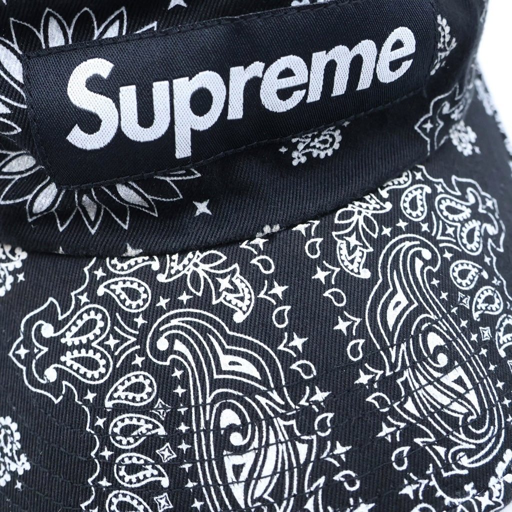 SUPREME(シュプリーム) 21SS BANDANA CAMP CAP バンダナ ペイズリー キャップ 帽子 ブラック