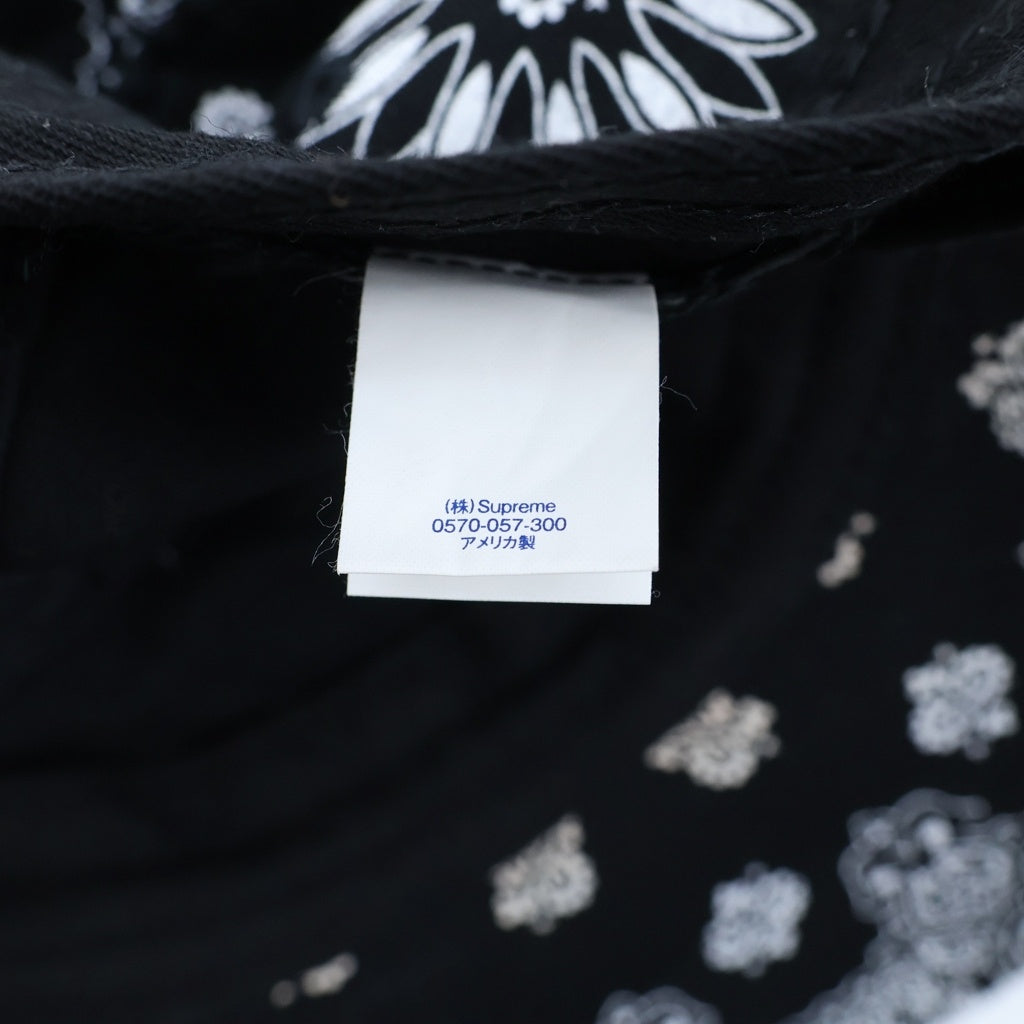 SUPREME(シュプリーム) 21SS BANDANA CAMP CAP バンダナ ペイズリー キャップ 帽子 ブラック