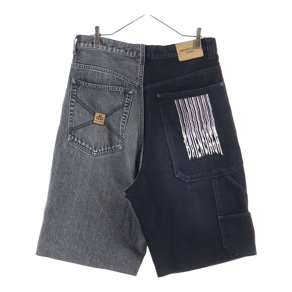 正規品　balenciaga  バギーデニム　ショーツ BALENCIAGA(バレンシアガ) 21AW Black&Grey Denim Shorts バイカラー