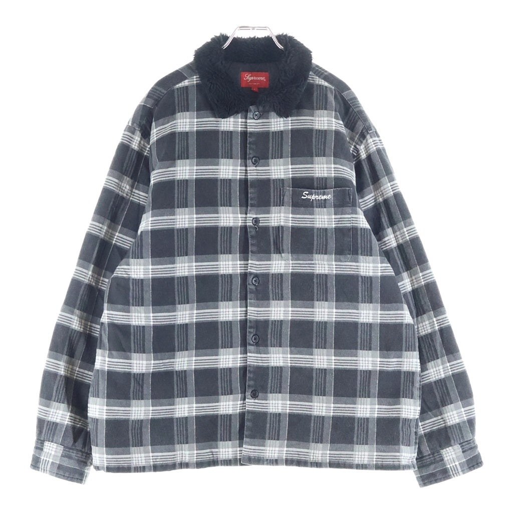 SUPREME(シュプリーム) 21AW Faux Fur Collar Flannel Shirts フェイクファー襟付き フランネル 長袖シャツ