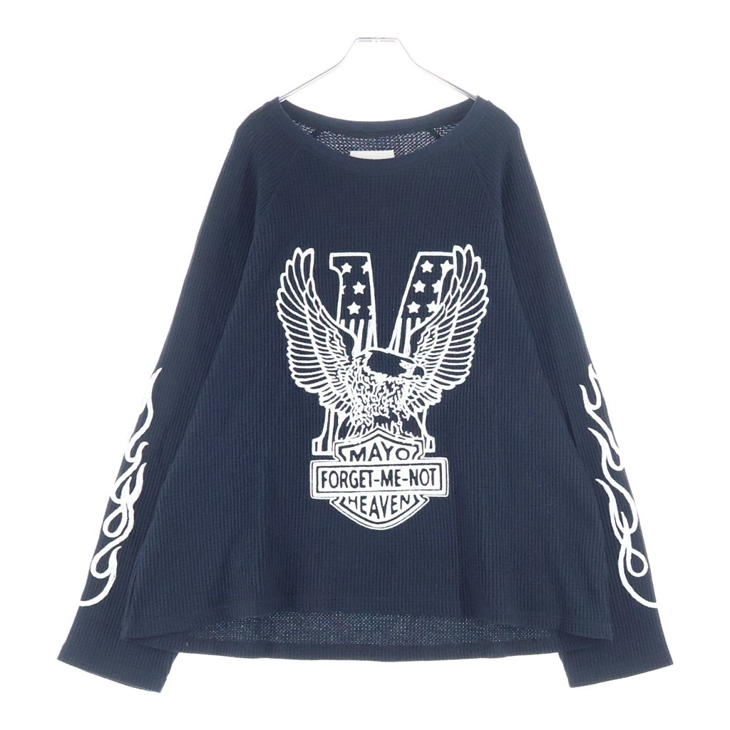 MAYO(メイヨー) 24AW EAGLE EMBROIDERY THERMAL LONG SLEEVE TEE イーグル刺繍 サーマル長袖Tシャツ ブラック/ホワイト 24MY-SLT03