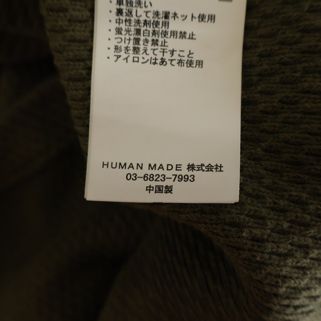 HUMAN MADE(ヒューマンメイド) HENLEY NECK SHIRT ヘンリーネックサーマル ロングスリーブ長袖Tシャツ オリーブ HM31CS020