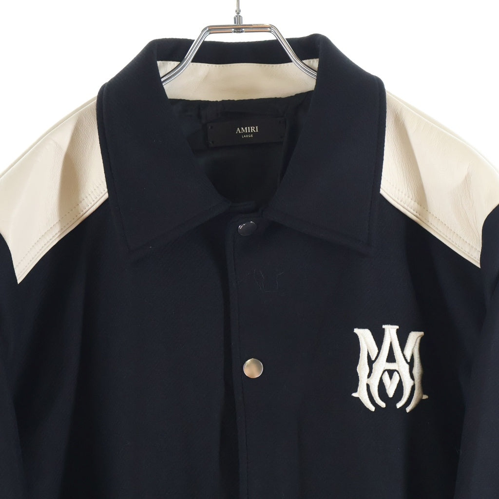 AMIRI(アミリ) MA BAND JACKET ウールスタジャン ブルゾン ブラック SRAM0UVY1014SMRWLB13
