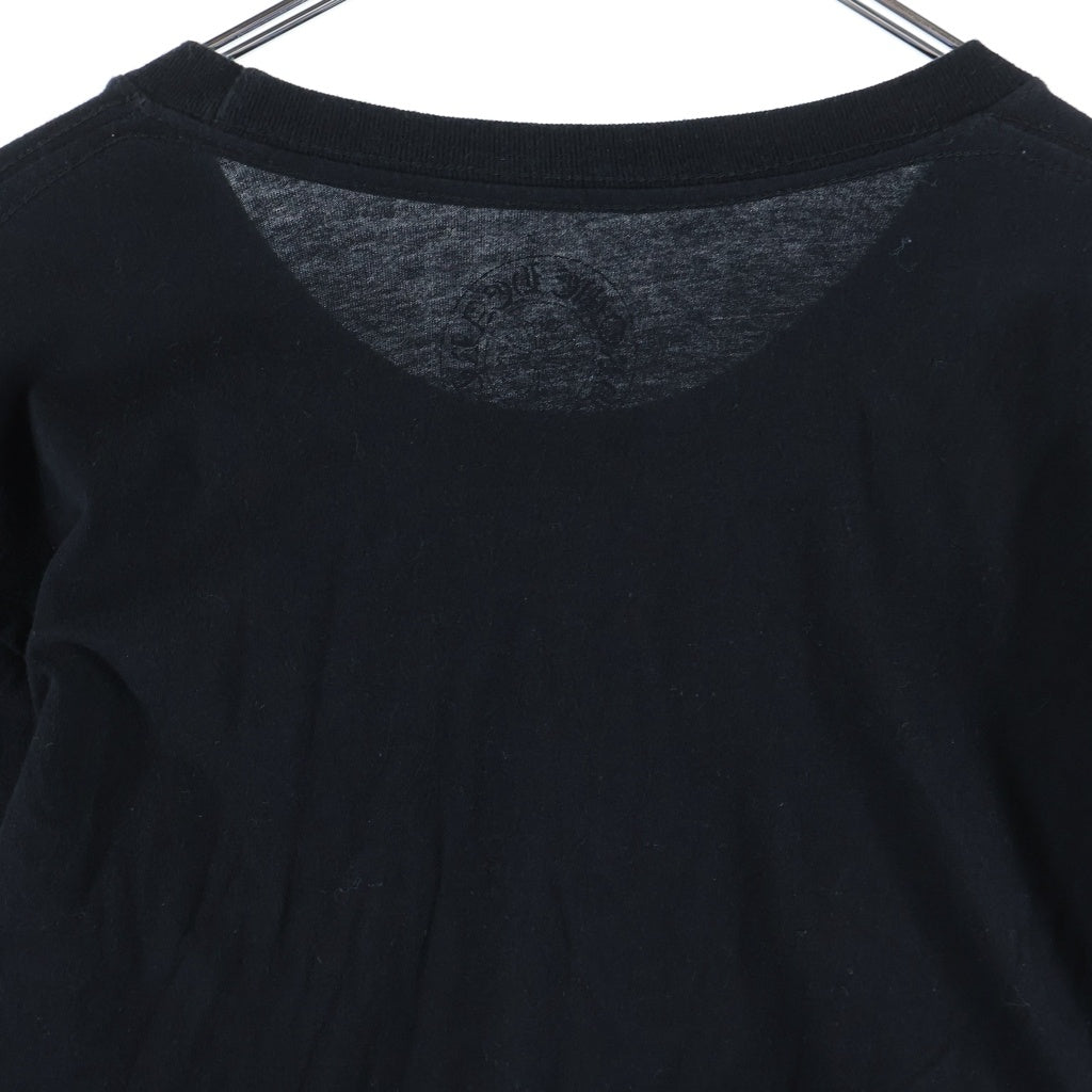 CHROME HEARTS(クロムハーツ) CH L/S T-SHIRT ネックロゴ 長袖Tシャツ ロンT ブラック/ライトブルー