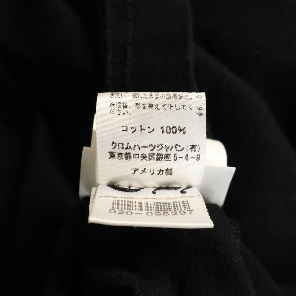 CHROME HEARTS(クロムハーツ) CH L/S T-SHIRT ネックロゴ 長袖Tシャツ ロンT ブラック/ライトブルー