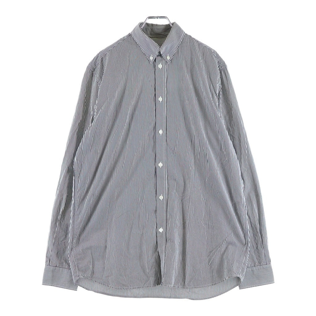 GIVENCHY(ジバンシィ) バックロゴ ボタンアップ長袖ストライプシャツ ネイビー/ホワイト BM60H0123T