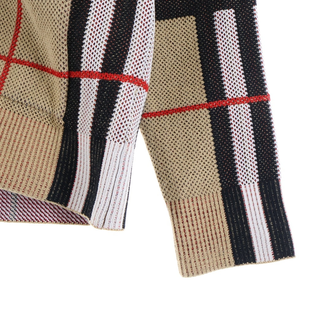 BURBERRY(バーバリー) ノヴァチェック ボタンアップ ニットカーディガン ブラウン レディース 8070353