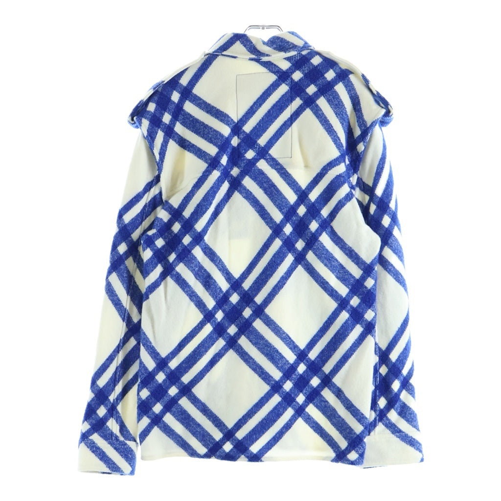 BURBERRY(バーバリー) ダニエルリー アーカイブ ジップアップウールジャケット ブルー/ホワイト 8077464