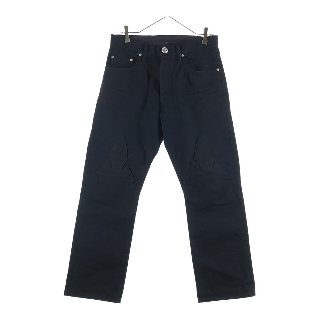 CHROME HEARTS(クロムハーツ) JEAN SL FLEURKNEE フレアニーステッチデニムパンツ ブラック