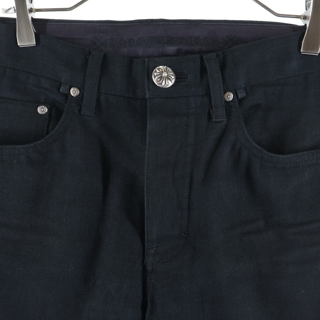 CHROME HEARTS(クロムハーツ) JEAN SL FLEURKNEE フレアニーステッチデニムパンツ ブラック