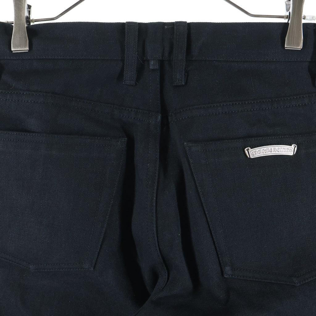 CHROME HEARTS(クロムハーツ) JEAN SL FLEURKNEE フレアニーステッチデニムパンツ ブラック
