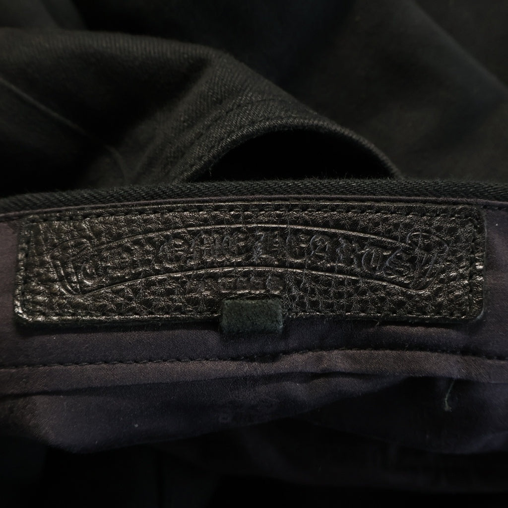 CHROME HEARTS(クロムハーツ) JEAN SL FLEURKNEE フレアニーステッチデニムパンツ ブラック