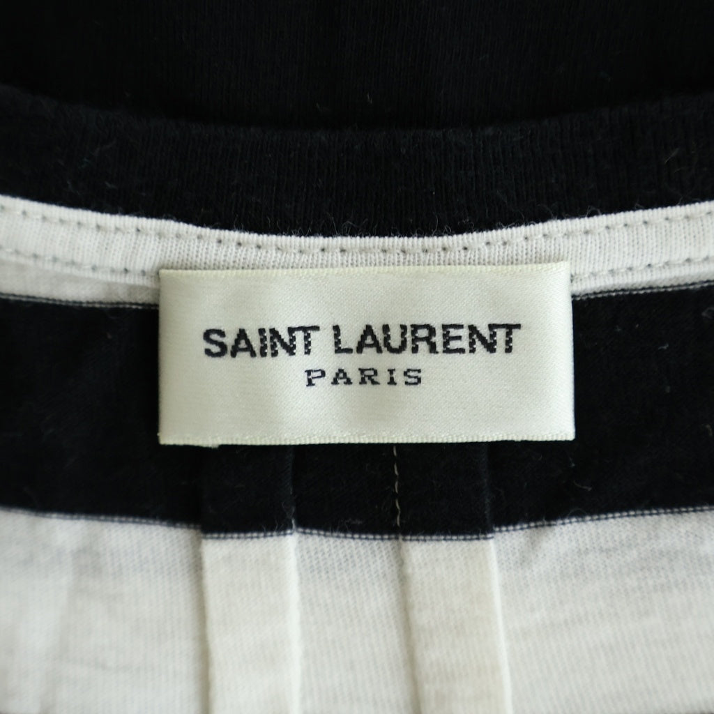 SAINT LAURENT PARIS(サンローランパリ) 14SS エディ期 クルーネック半袖ボーダーTシャツ ブラック/ホワイト 343717 Y2E01